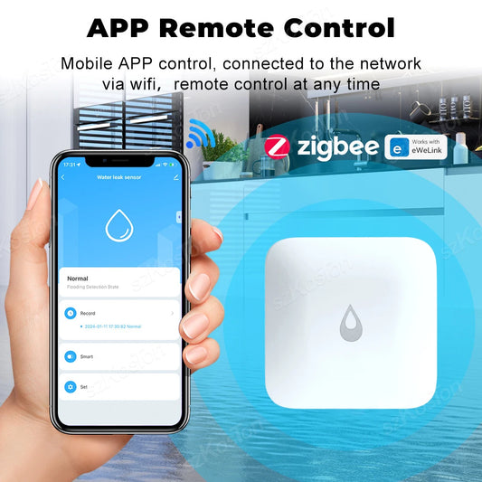 EWelink APP Zigbee 3.0 Immersion Sensor Smart Water Leak Alarm Detector Remote Monitoring Flood Sensor for Home Assistant Alice